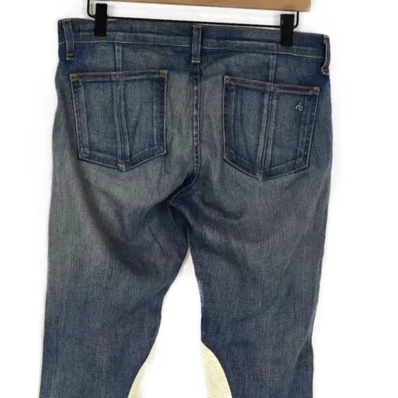 Rag & Bone Heathway Denim jeans Size 27 with lamb leather panels - Picture 6 of 10